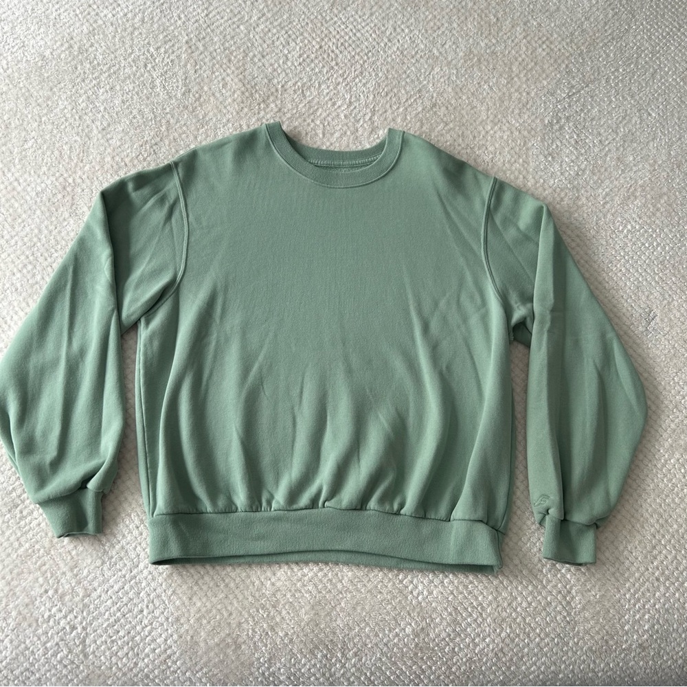 Hollister Green Crewneck Sweater Relaxed Fit